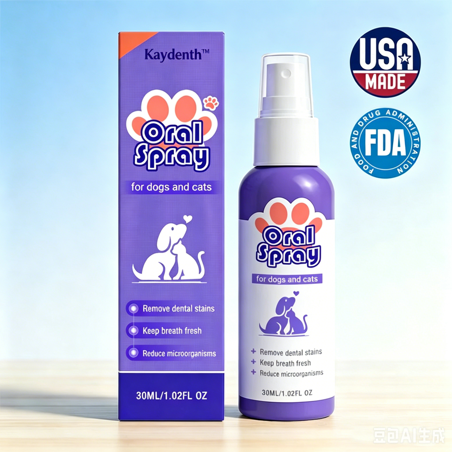Kaydenth™ Pet Oral Spray ✅FDA Approved | Freshen Breath, Remove Tartar & Promote gum regeneration, stabilize teeth 🦷🦷