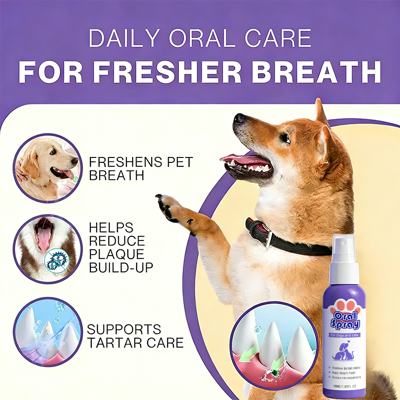Kaydenth™ Pet Oral Spray ✅FDA Approved | Freshen Breath, Remove Tartar & Promote gum regeneration, stabilize teeth 🦷🦷