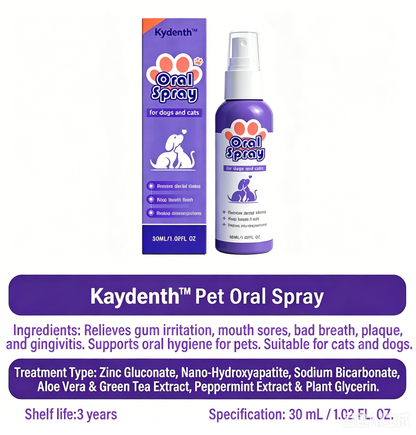 Kaydenth™ Pet Oral Spray ✅FDA Approved | Freshen Breath, Remove Tartar & Promote gum regeneration, stabilize teeth 🦷🦷