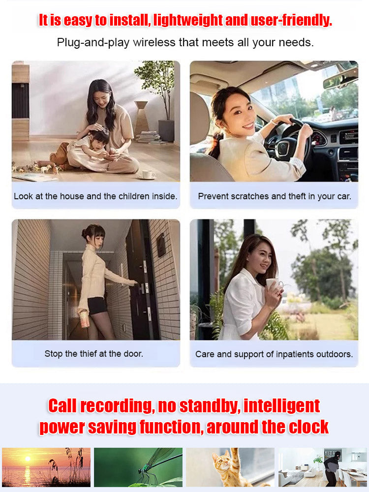 【No WIFI or electricity required💯Tiny and installs in 1 second ⚠️Remote real-time viewing