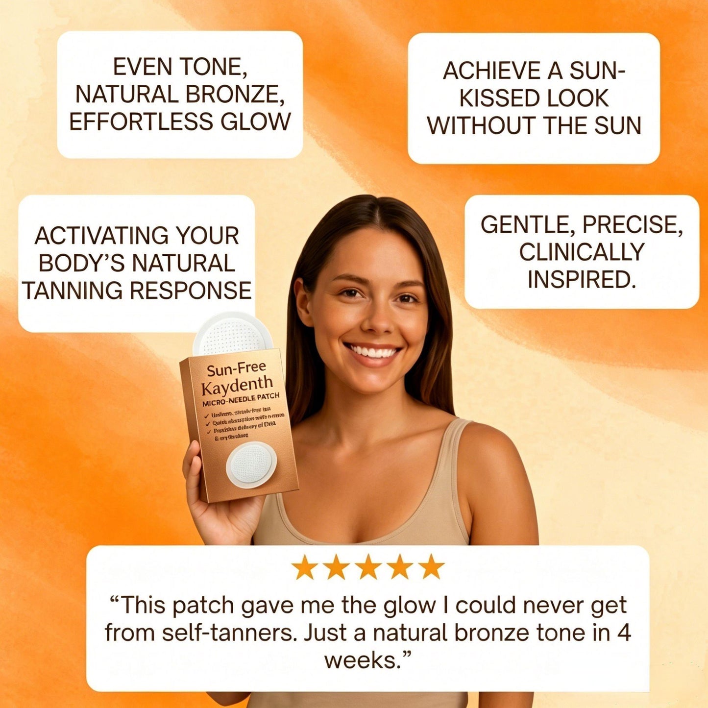 Kaydenth™ Sun-Free Transdermal Tanning Patch